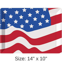 12/Case Bulk Patriotic Plastic Flag Tray