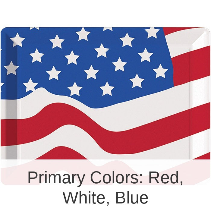 12/Case Bulk Patriotic Plastic Flag Tray