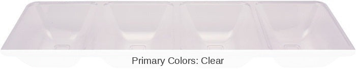 6/Case Bulk Clear Form & Function 4-Compartment Tray