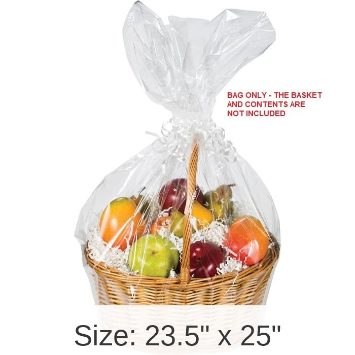 12/Case Bulk Large Clear Basket Bags