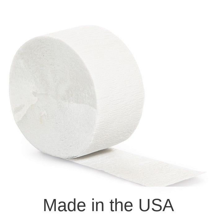 12/Case Bulk White Crepe Streamer 81 ft