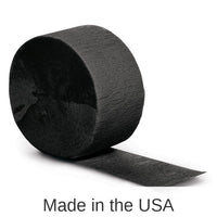 12/Case Bulk Black Velvet Crepe Streamer 81 ft