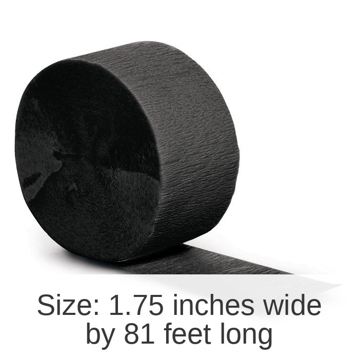 12/Case Bulk Black Velvet Crepe Streamer 81 ft