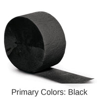 12/Case Bulk Black Velvet Crepe Streamer 81 ft