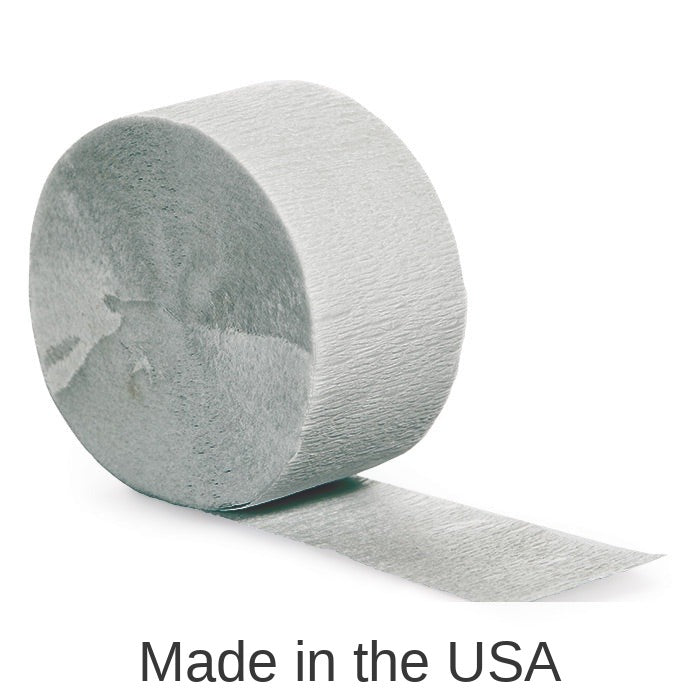 12/Case Bulk Shimmering Silver Crepe Streamer 81 ft