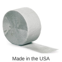 12/Case Bulk Shimmering Silver Crepe Streamer 81 ft