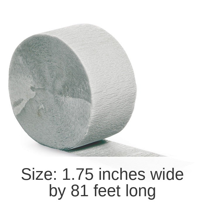 12/Case Bulk Shimmering Silver Crepe Streamer 81 ft