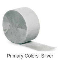 12/Case Bulk Shimmering Silver Crepe Streamer 81 ft