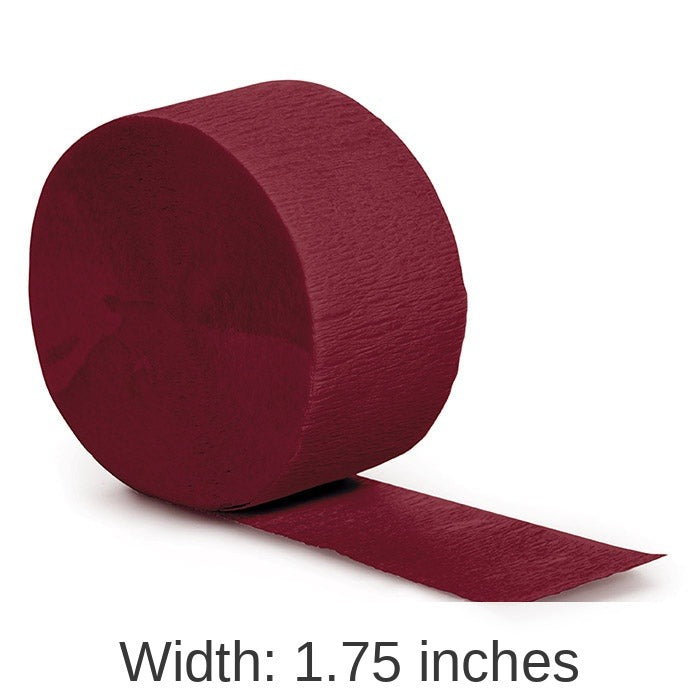 12/Case Bulk Burgundy Crepe Streamer 81 ft