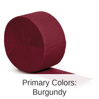 12/Case Bulk Burgundy Crepe Streamer 81 ft