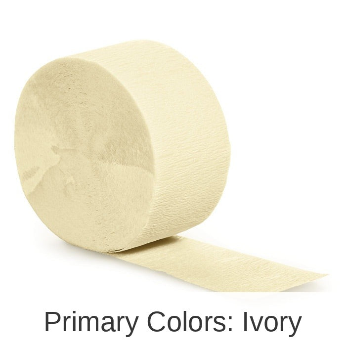 12/Case Bulk Ivory Crepe Streamer 81 ft