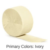 12/Case Bulk Ivory Crepe Streamer 81 ft