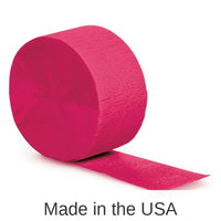 12/Case Bulk Hot Magenta Crepe Streamer 81 ft
