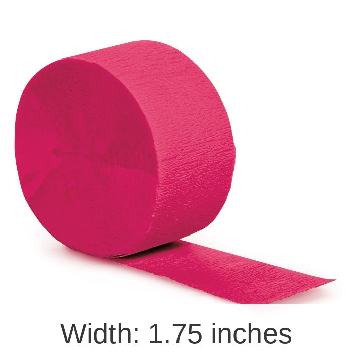12/Case Bulk Hot Magenta Crepe Streamer 81 ft