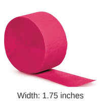 12/Case Bulk Hot Magenta Crepe Streamer 81 ft