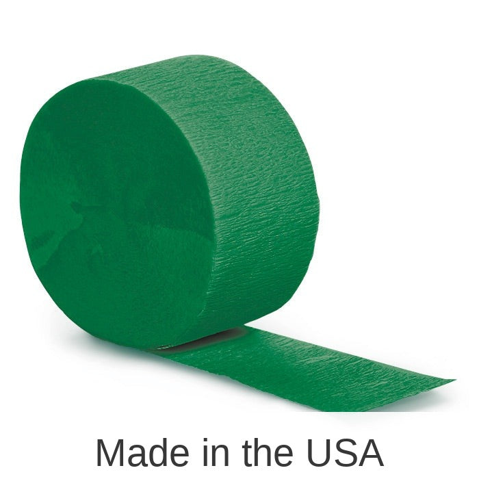 12/Case Bulk Emerald Green Crepe Streamer 81 ft