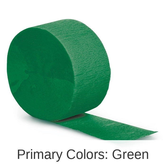 12/Case Bulk Emerald Green Crepe Streamer 81 ft