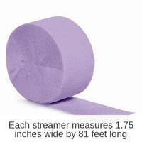 12/Case Bulk Luscious Lavender Crepe Streamer 81 ft