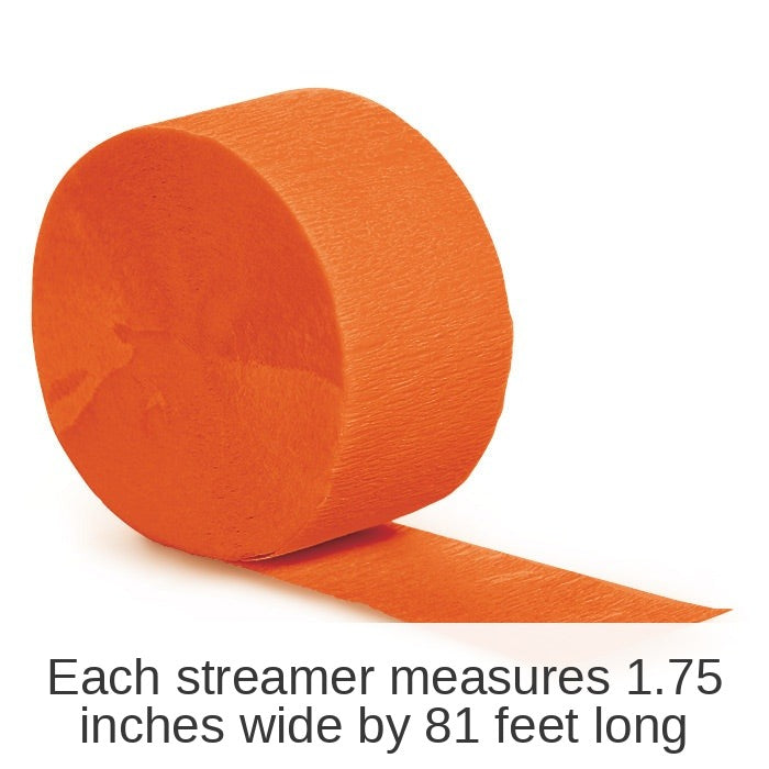 12/Case Bulk Sunkissed Orange Crepe Streamer 81 ft