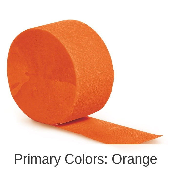 12/Case Bulk Sunkissed Orange Crepe Streamer 81 ft