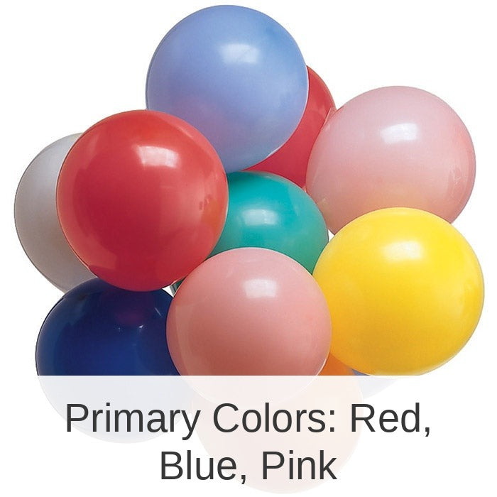 240/Case Bulk Assorted 9" Latex Balloons