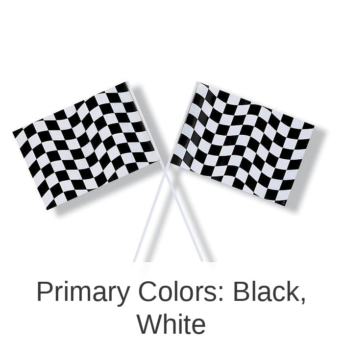 48/Case Bulk Black and White Check Flag