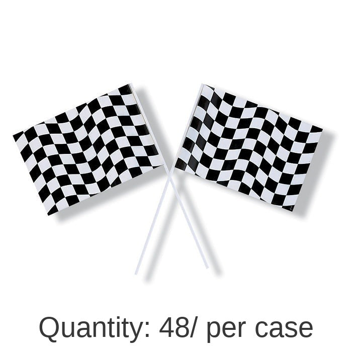 48/Case Bulk Black and White Check Flag