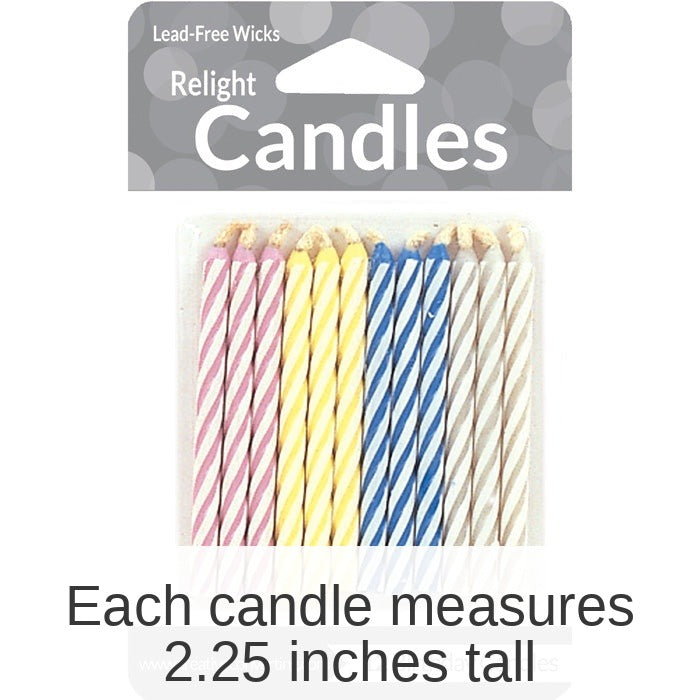 144/Case Bulk Striped Magic Relight Candles