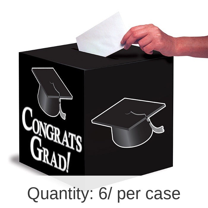 6/Case Bulk Graduation Card Boxes Black