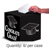 6/Case Bulk Graduation Card Boxes Black