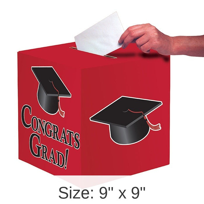 6/Case Bulk Graduation Card Boxes Red