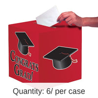 6/Case Bulk Graduation Card Boxes Red