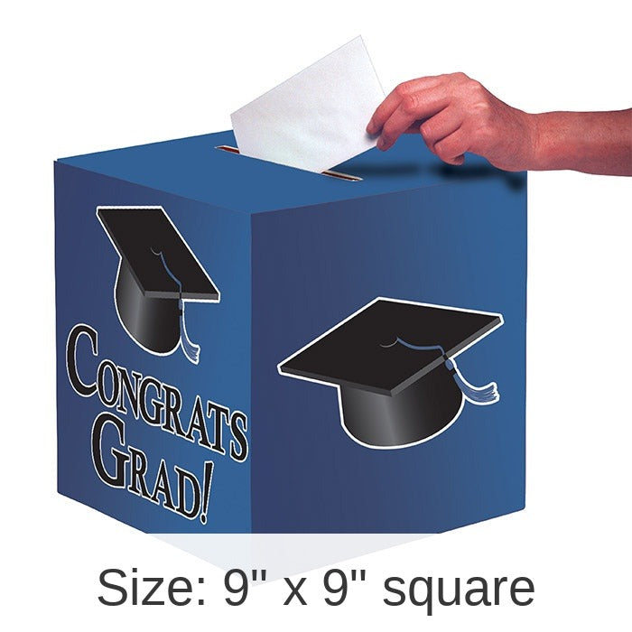 6/Case Bulk Graduation Card Boxes, Blue