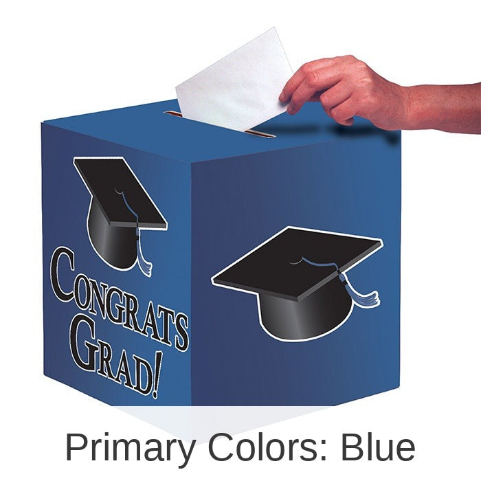 6/Case Bulk Graduation Card Boxes, Blue