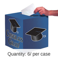 6/Case Bulk Graduation Card Boxes, Blue