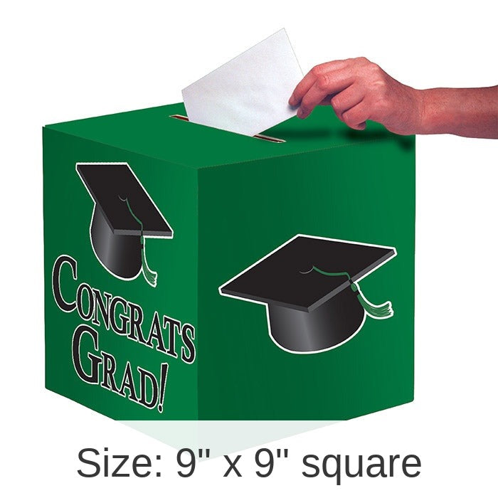 6/Case Bulk Graduation Card Boxes Green