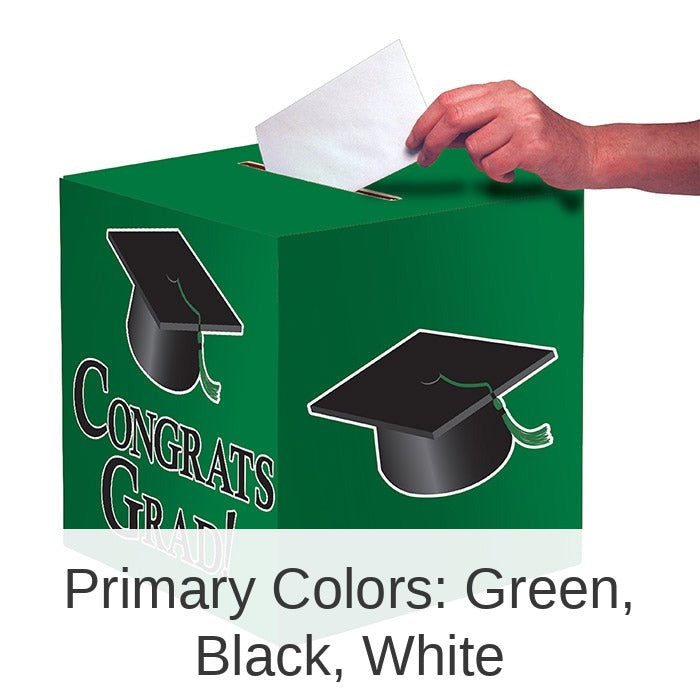 6/Case Bulk Graduation Card Boxes Green