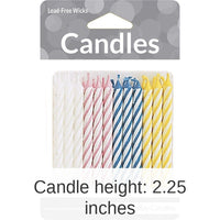 288/Case Bulk Assorted Striped Candles