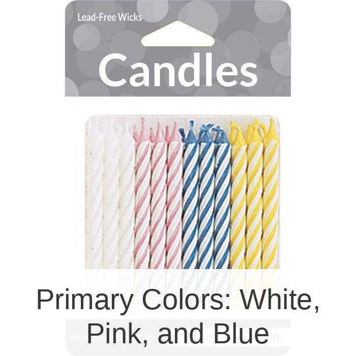 288/Case Bulk Assorted Striped Candles