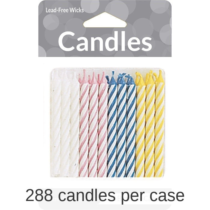 288/Case Bulk Assorted Striped Candles