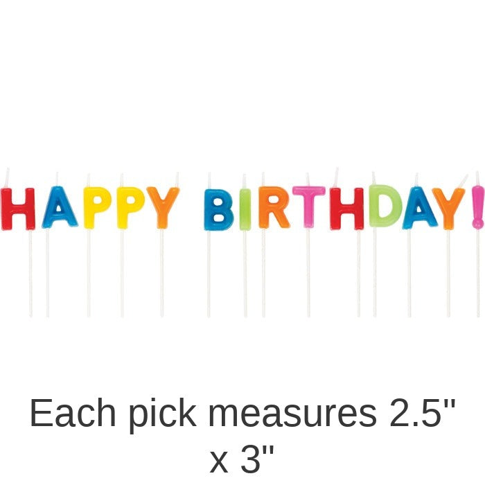 12/Case Bulk Happy Birthday Multicolor Pick Candles