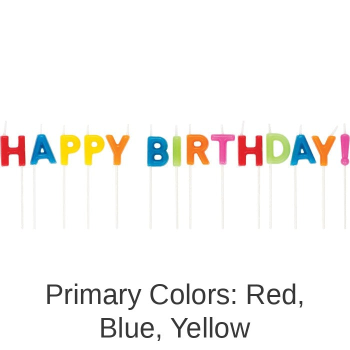 12/Case Bulk Happy Birthday Multicolor Pick Candles