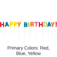 12/Case Bulk Happy Birthday Multicolor Pick Candles