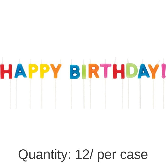 12/Case Bulk Happy Birthday Multicolor Pick Candles