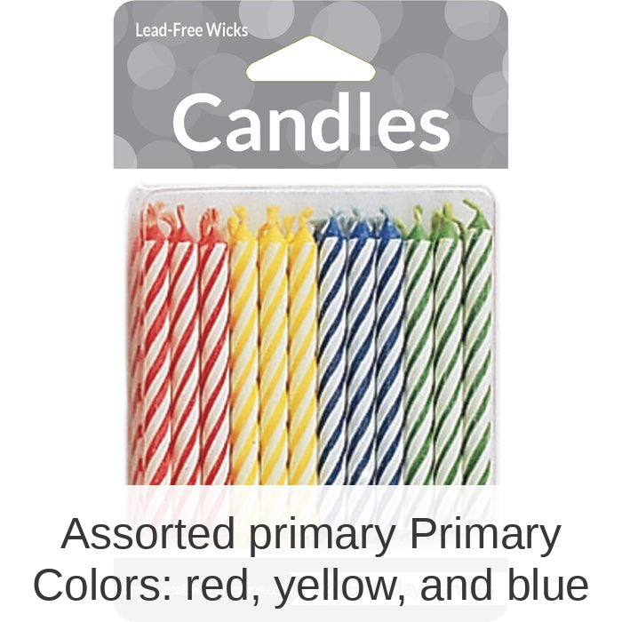 288/Case Bulk Assorted Primary Color Candles
