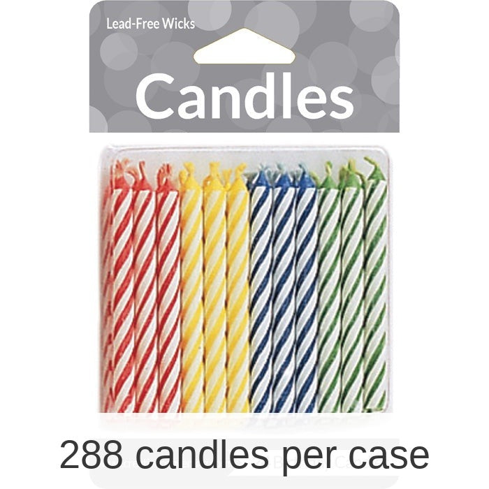 288/Case Bulk Assorted Primary Color Candles