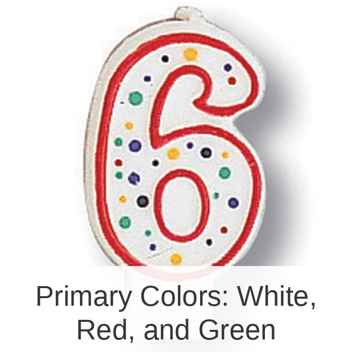 6/Case Bulk Polka Dot #6 Candles