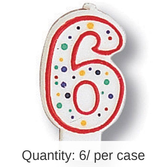6/Case Bulk Polka Dot #6 Candles