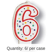 6/Case Bulk Polka Dot #6 Candles
