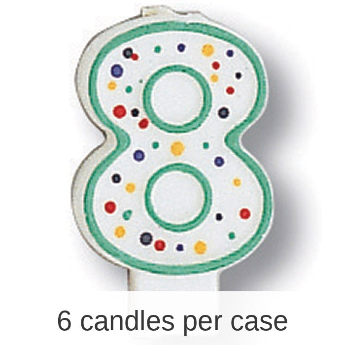 6/Case Bulk Polka Dot #8 Candles